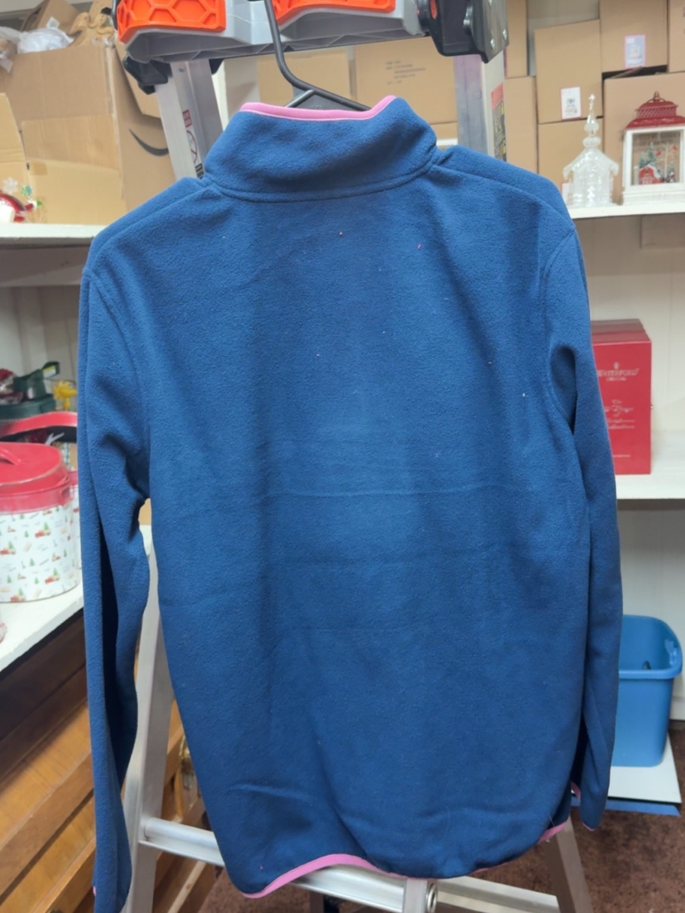 Simply Southern Blue Fleece Pullover with Pink Accents - Picture 2 of 4